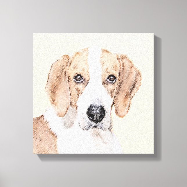 American Foxhound Painting - Cute Original Dog Art Canvas Print (Front)