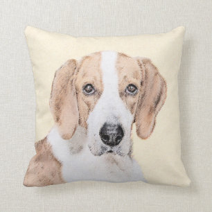 American Foxhound Painting - Cute Original Dog Art Cushion