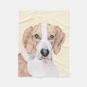 American Foxhound Painting - Cute Original Dog Art Fleece Blanket