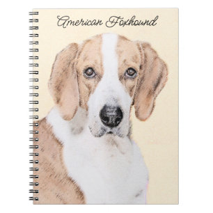 American Foxhound Painting - Cute Original Dog Art Notebook