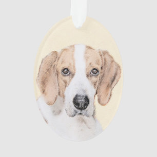 American Foxhound Painting - Cute Original Dog Art Ornament