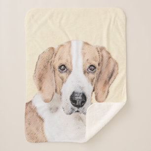 American Foxhound Painting - Cute Original Dog Art Sherpa Blanket