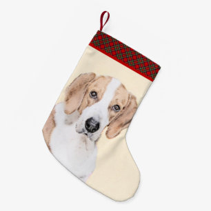 American Foxhound Painting - Cute Original Dog Art Small Christmas Stocking