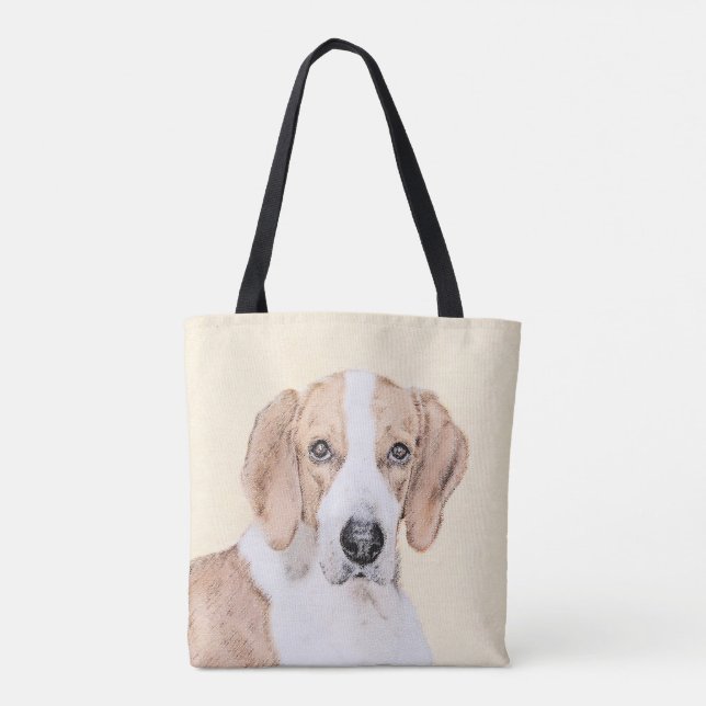 American Foxhound Painting - Cute Original Dog Art Tote Bag (Back)