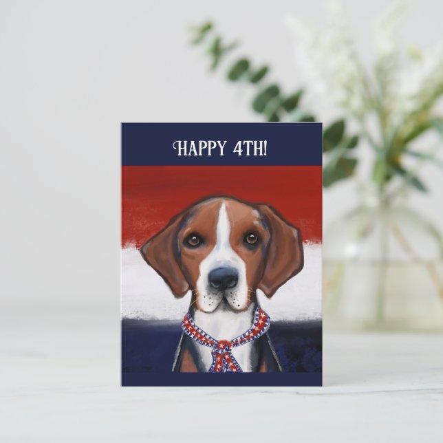 American Foxhound  Postcard (Standing Front)