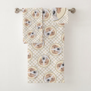 American Foxhound Red Walker Cute Painting Dog Art Bath Towel Set