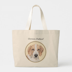 American Foxhound Red Walker Cute Painting Dog Art Large Tote Bag