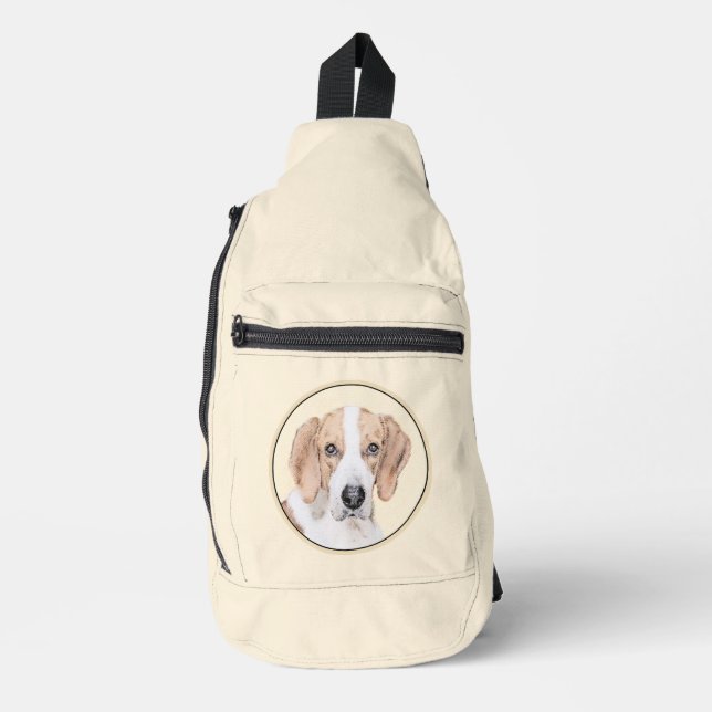 American Foxhound Red Walker Cute Painting Dog Art Sling Bag (Front)