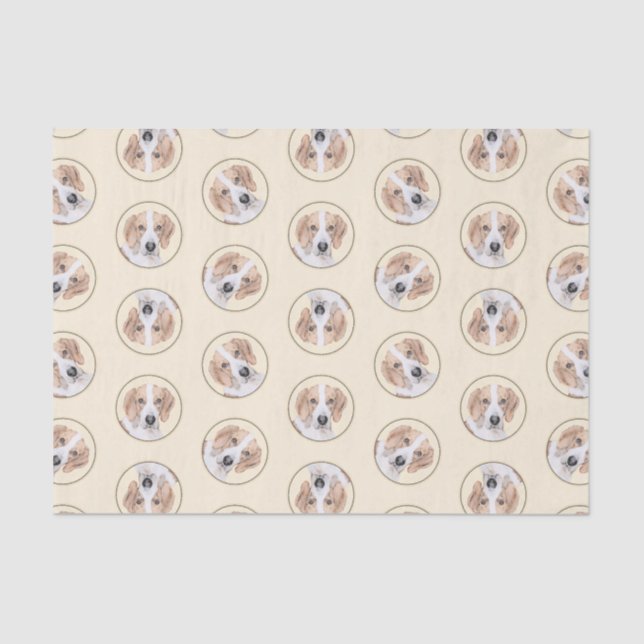American Foxhound Red Walker Cute Painting Dog Art Tissue Paper (Front)