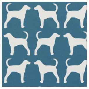 American Foxhound Silhouettes Pattern Fabric