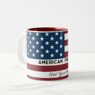 American Freedom Personalized Name Two-Tone Coffee Mug