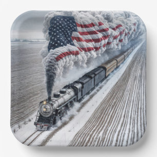 American Freedom Train Paper Plate