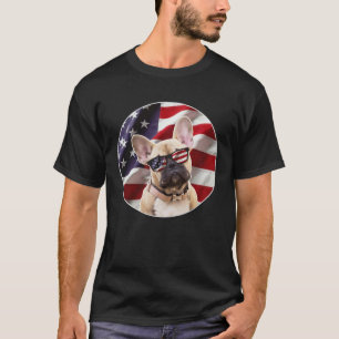 American Frenchie Dog  USA Flag T-Shirt
