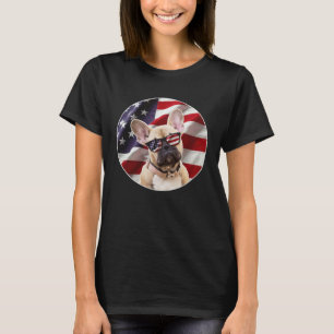 American Frenchie Dog  USA Flag T-Shirt