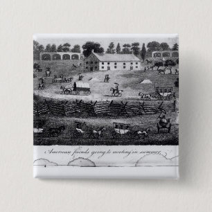 American Friends Going to Meeting in Summer 15 Cm Square Badge