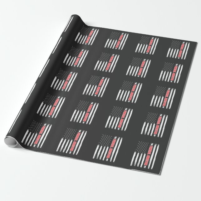 American Funeral Director Proud Mortician US Flag Wrapping Paper (Unrolled)