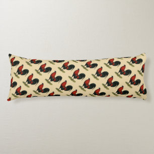 American Game BB Black Red Rooster Body Cushion