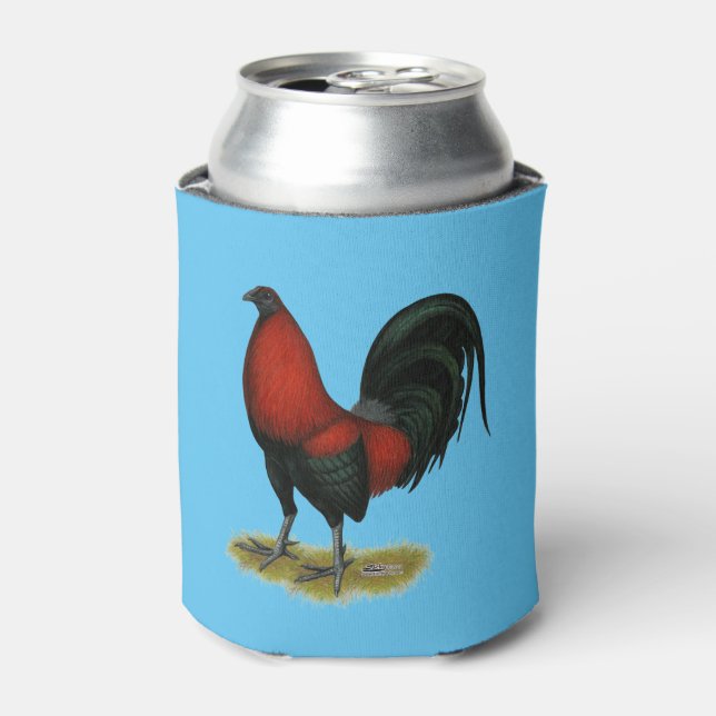 American Game BB Black Red Rooster Can Cooler (Can Front)