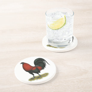 American Game BB Black Red Rooster Coaster