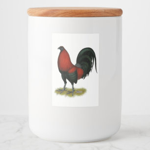 American Game BB Black Red Rooster Food Label
