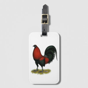 American Game BB Black Red Rooster Luggage Tag