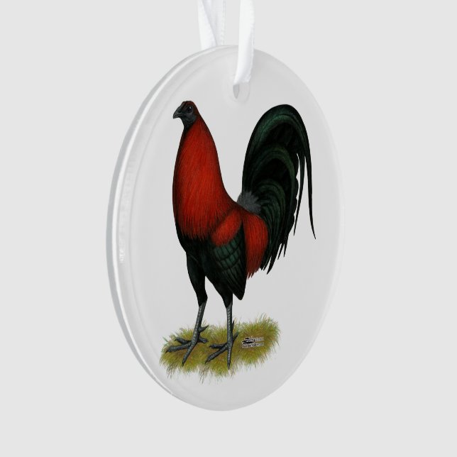 American Game BB Black Red Rooster Ornament (Front)