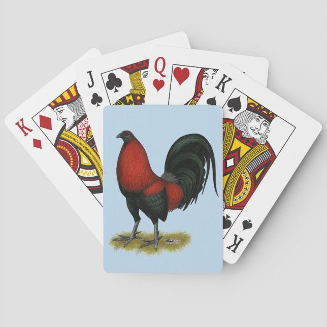 American Game BB Black Red Rooster Playing Cards (Back)