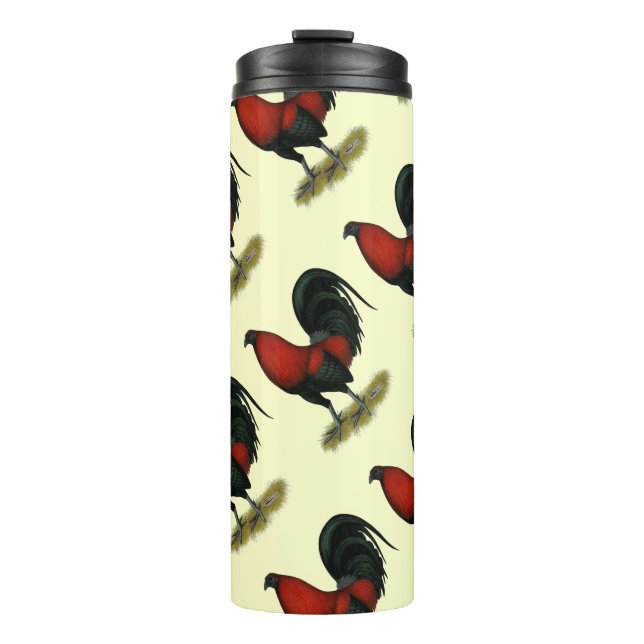 American Game BB Black Red Rooster Thermal Tumbler (Front)