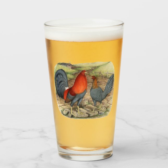 American Game Blue Reds Glass (Front Filled)