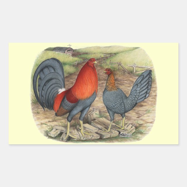 American Game Blue Reds Rectangular Sticker (Front)