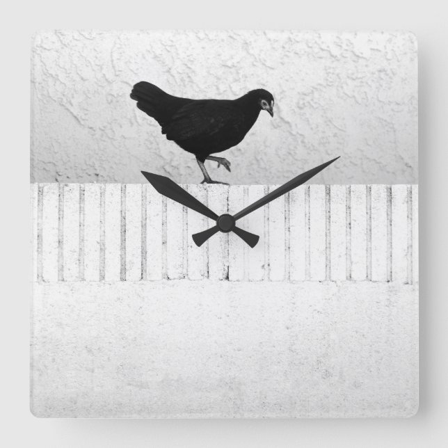 American Game Hen Square Wall Clock (Front)