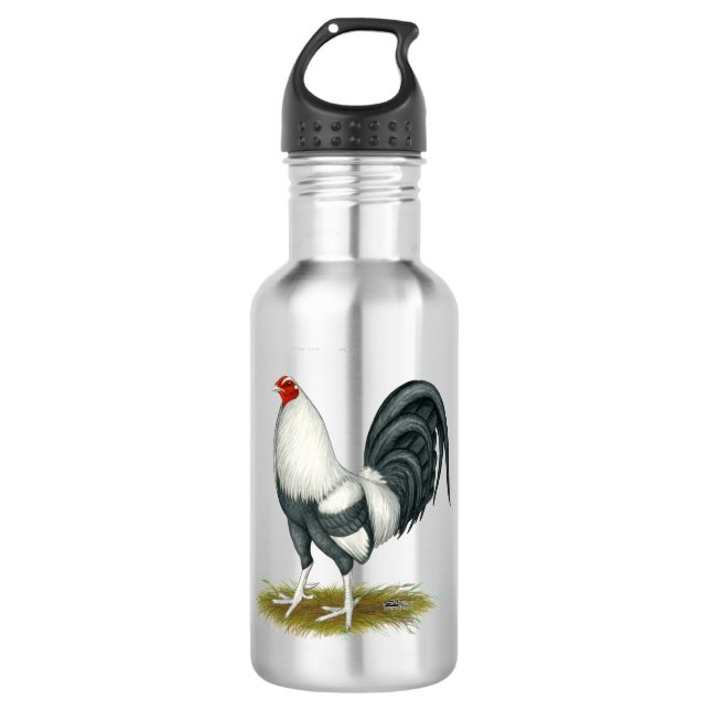 American Game Silver Blue Gamecock 532 Ml Water Bottle (Front)