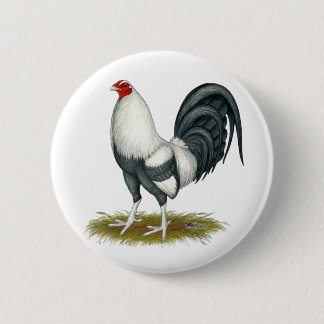 American Game Silver Blue Gamecock 6 Cm Round Badge