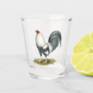 American Game Silver Blue Gamecock Shot Glass