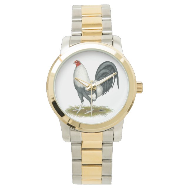 American Game Silver Blue Gamecock Watch (Front)