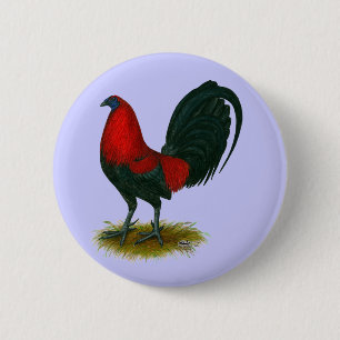 American Gamecock: Brown Red 6 Cm Round Badge