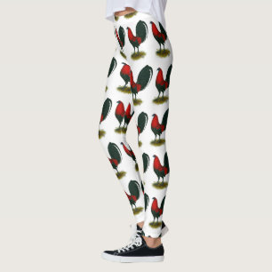 American Gamecock:  Brown Red Leggings