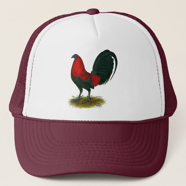 American Gamecock:  Brown Red Trucker Hat (Front)