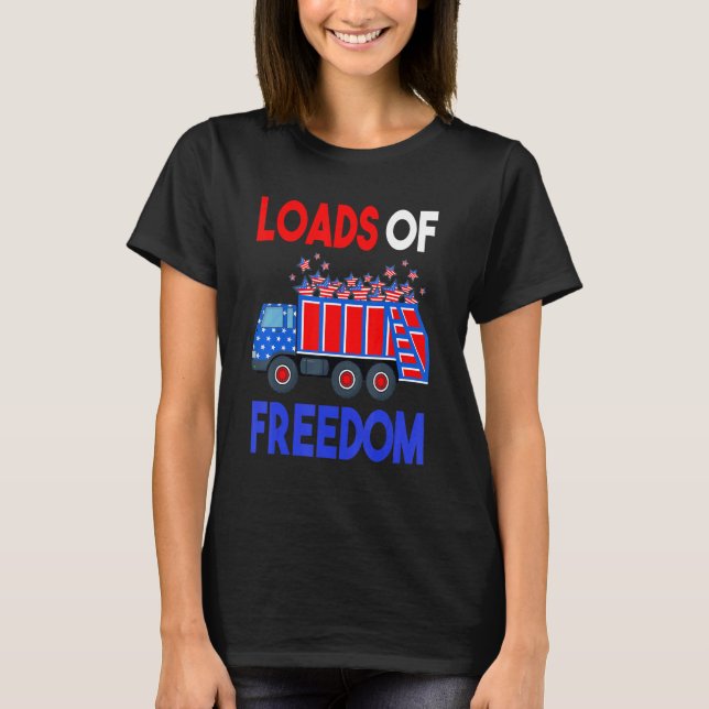 American Garbage Truck Patriotic Usa 4th Of July B T-Shirt (Front)