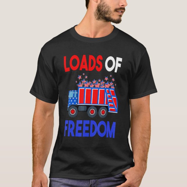 American Garbage Truck Patriotic Usa 4th Of July B T-Shirt (Front)
