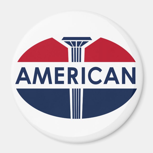 American Gas Station sign. Flat version Magnet (Front)