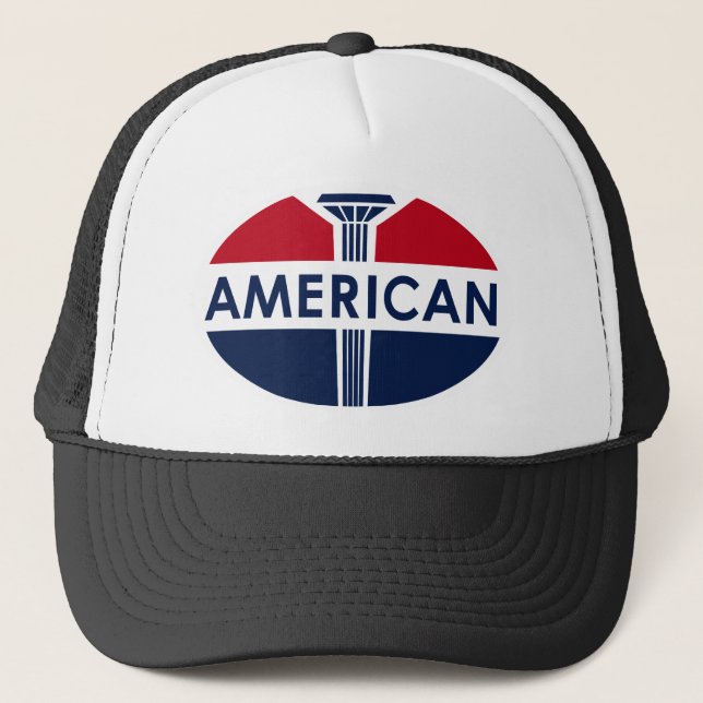 American Gas Station sign. Flat version Trucker Hat (Front)