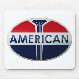 American Gas Station vintage sign crystal version Mouse Mat