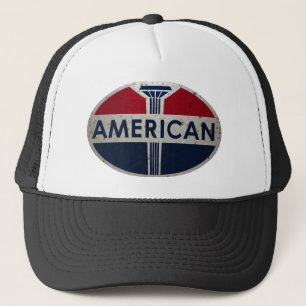 American Gas Station viontage sign rusted version Trucker Hat