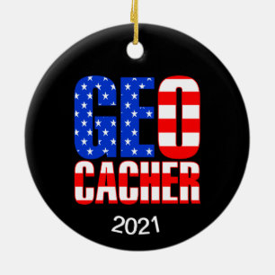 American Geocacher Ceramic Tree Decoration