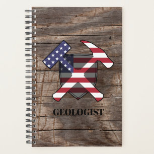 American Geologist's Rock Hammer and Shield Planner