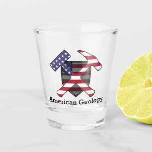 American Geology Rock Hammer Logo- Customisable Shot Glass
