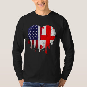American Georgian Heritage Month Georgia Flag Hear T-Shirt