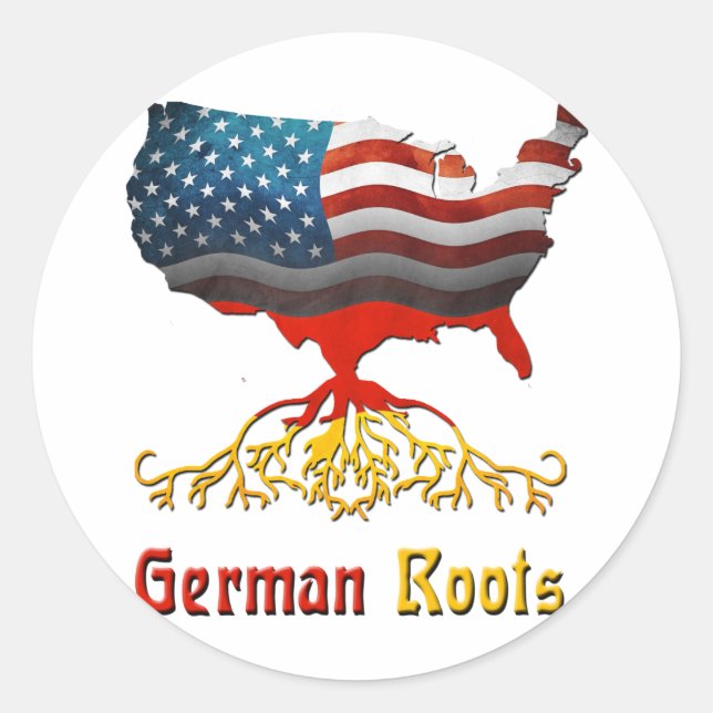 American German Roots Classic Round Sticker (Front)