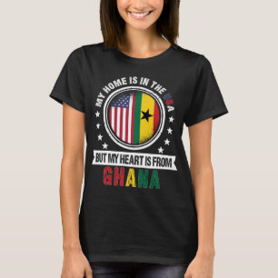 American Ghanaian Flag Heart from Ghana Patriot T-Shirt